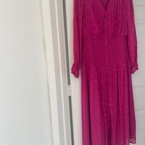 Anthropologie Flowy Pink Dress